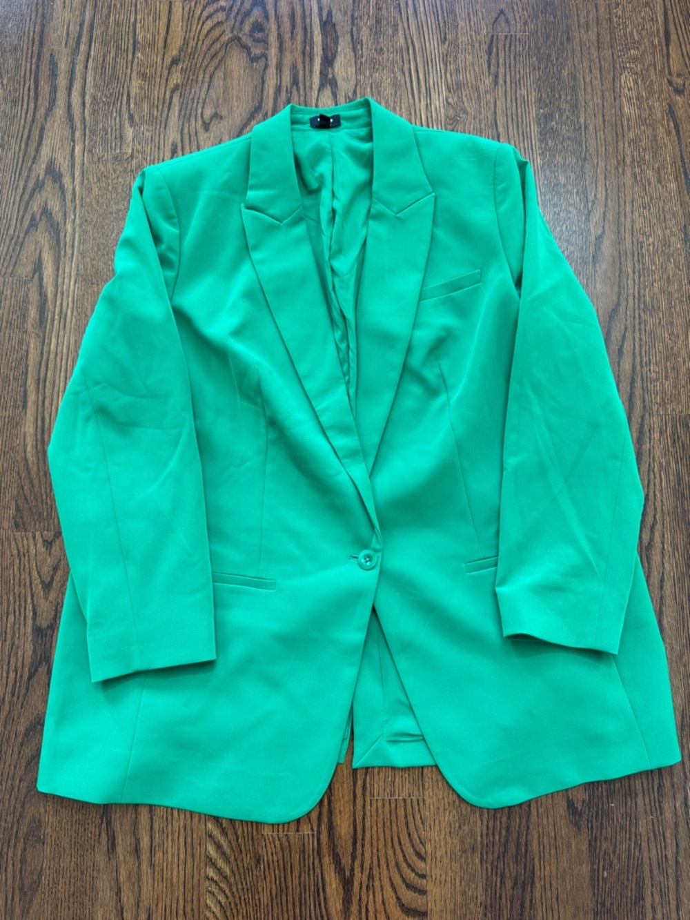 Express Vibrant Green Single-Button Blazer